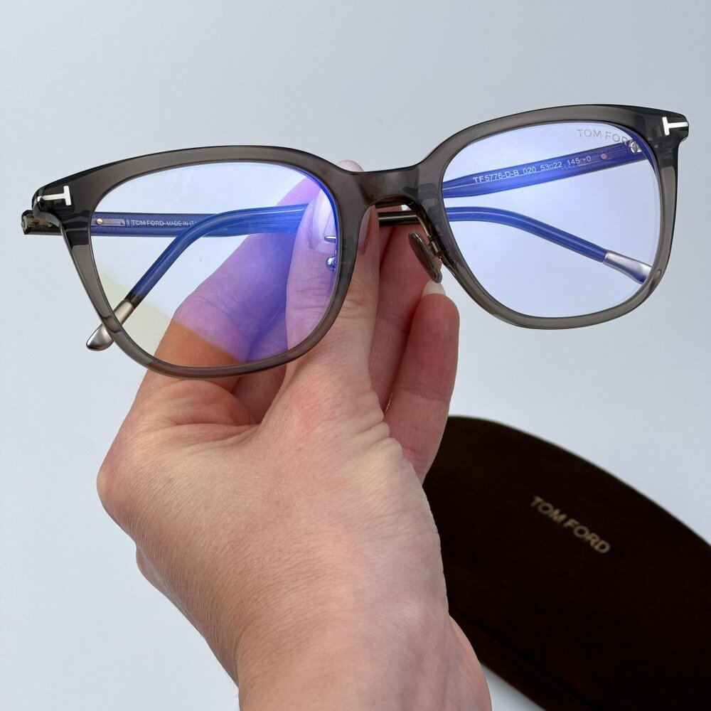 Tom Ford Men BRAND NEW Eyeglasses Grey Blue Block Square FT5776-D-B/O 020